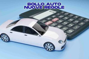 auto e calcolatrice con scritta bollo auto nuove regole