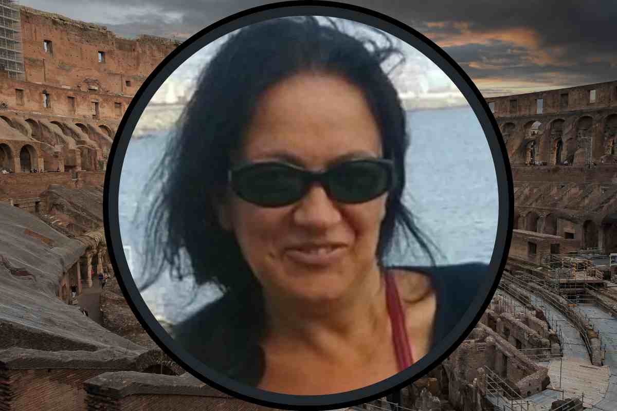 Nel tondo Giovanna Maria Giomarino, sullo sfondo il Colosseo